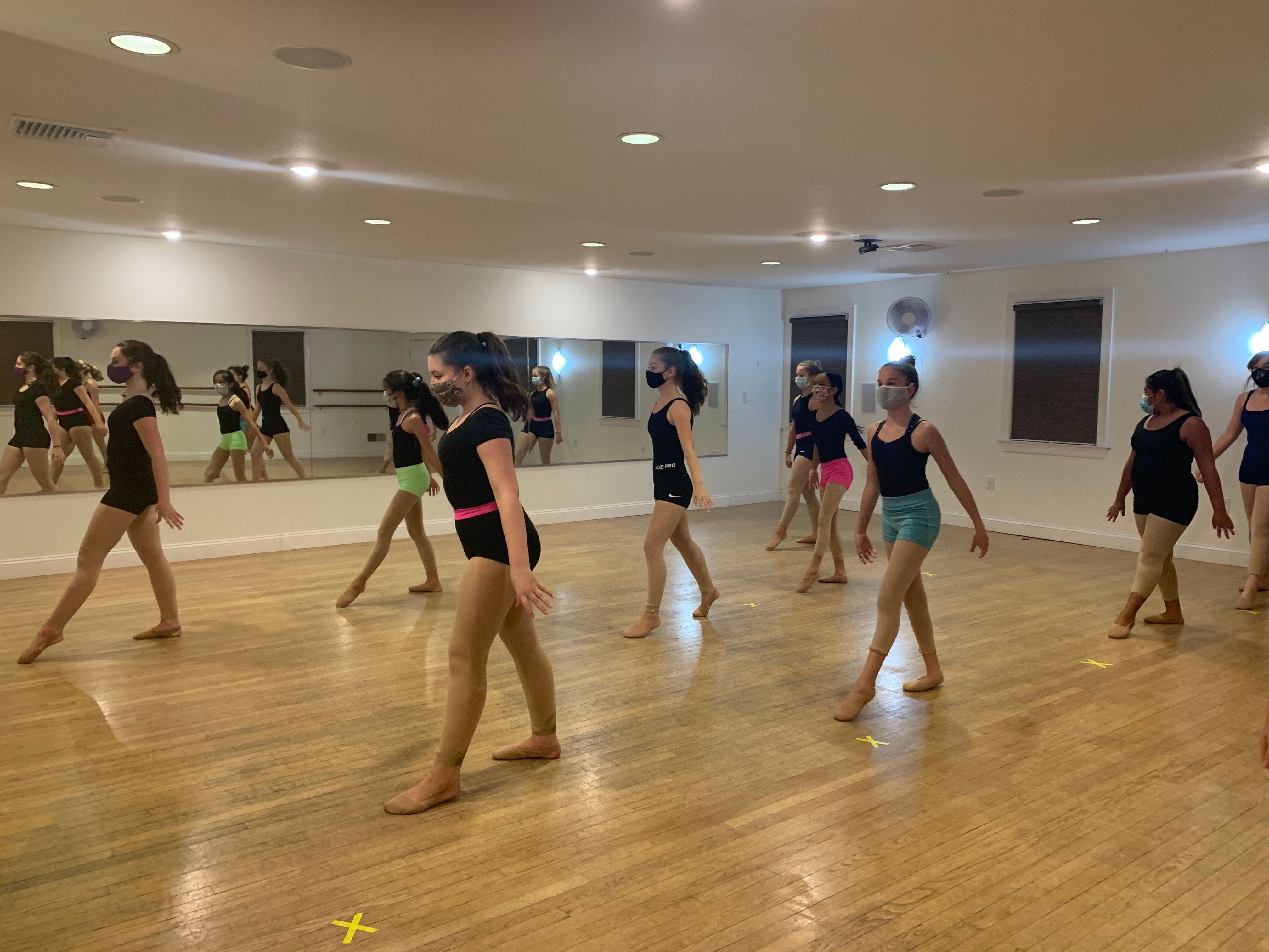 Girls in a Pink Costume Performing Dances